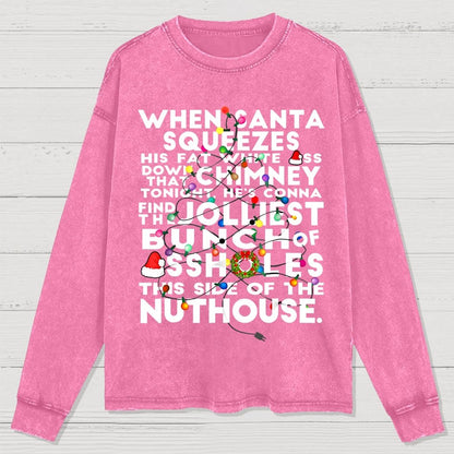 Christmas Vacation Jolliest Bunch Washed Long Sleeve Tee