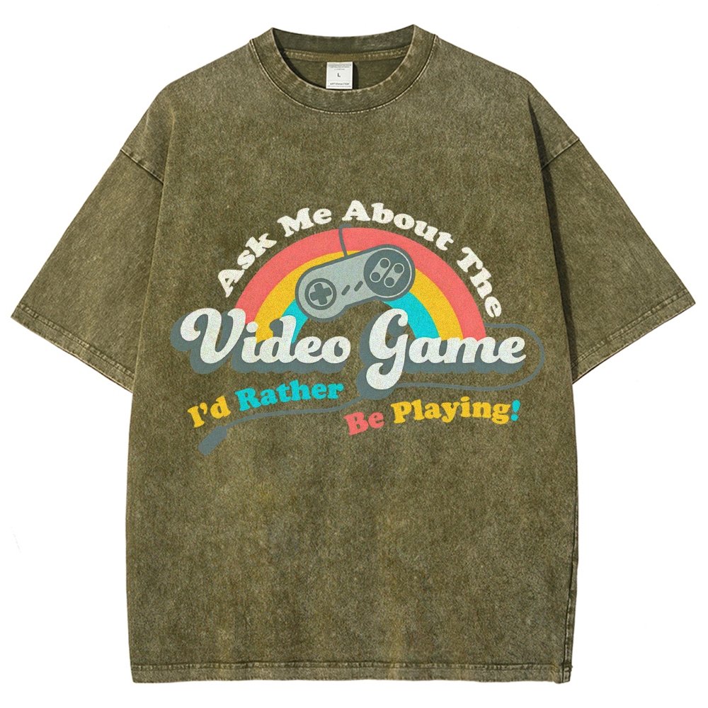 Ask Me About my Video Game Vintage Distressed T-shirt