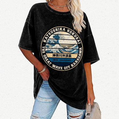 Hokusai Vintage Distressed T-shirt