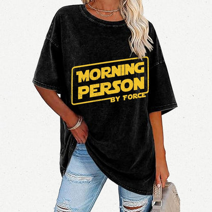 Morning Person By Force Vintage Distressed T-shirt