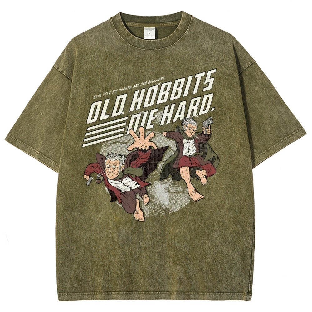 Old Adventurers Die Hard Vintage Distressed T-shirt