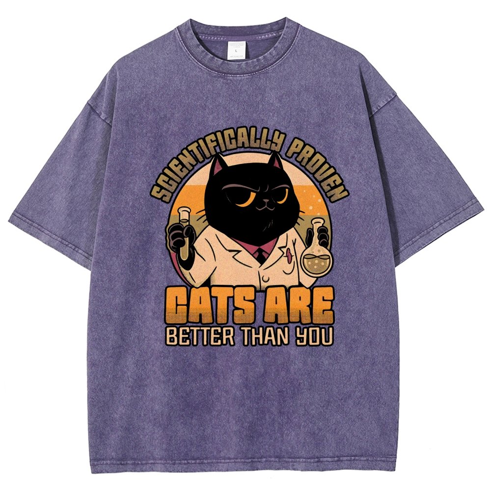 Cats Are Better Vintage Distressed T-shirt