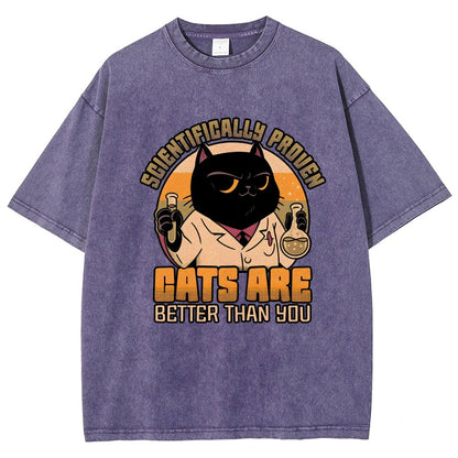 Cats Are Better Vintage Distressed T-shirt