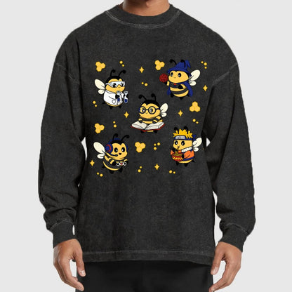 Nerdy Bees Squad Washed Long Sleeve Tee