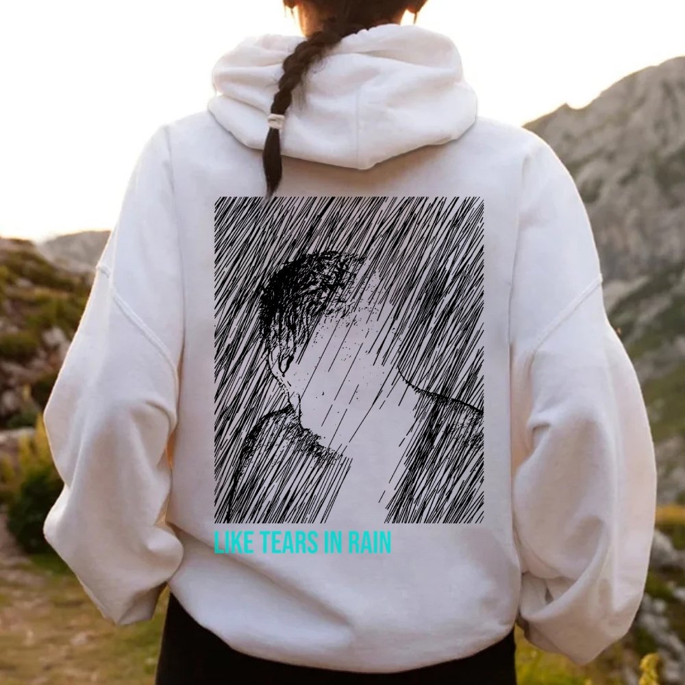 Like Tears In Rain Geek Printed Back Cotton Hoodie