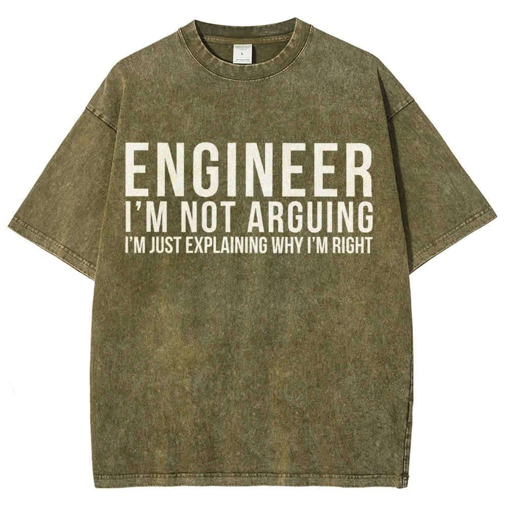 Engineer I Am Not Arguing Vintage Distressed T-shirt