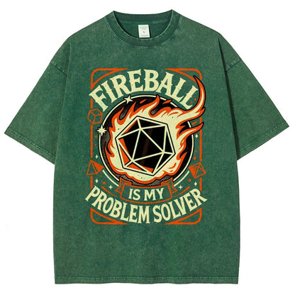 Fireball Is My Problem Solver Vintage Distressed T-shirt