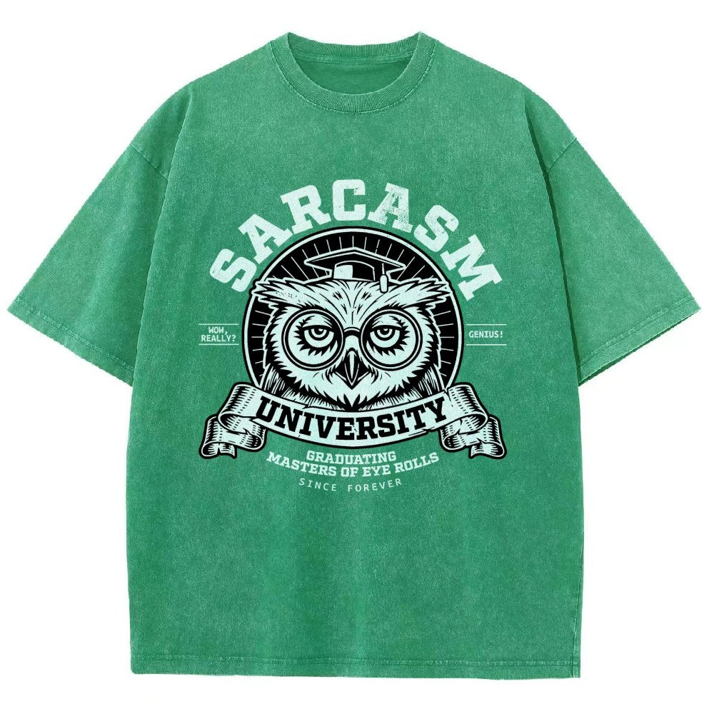 Sarcasm University-Mens-Basic Vintage Distressed T-shirt