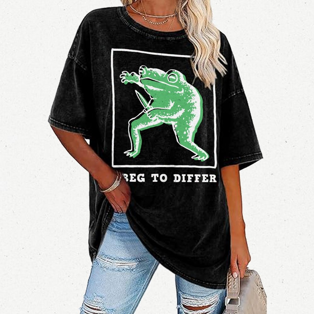 I Beg To Differ Frog Vintage Distressed T-shirt
