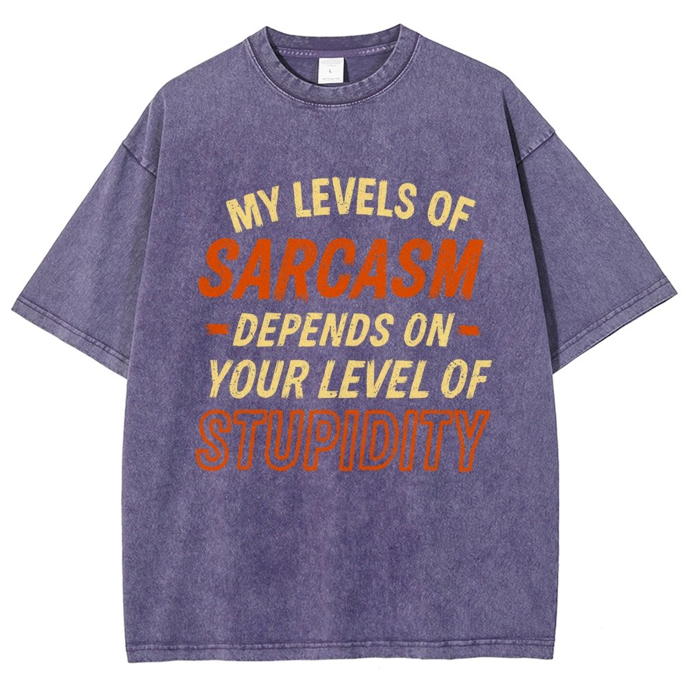 My Level of Sarcasm Depends Vintage Distressed T-shirt