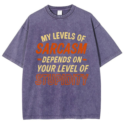 My Level of Sarcasm Depends Vintage Distressed T-shirt