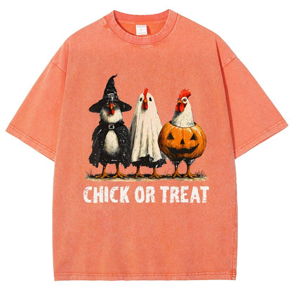 Halloween Chick or Treat Vintage Distressed T-shirt