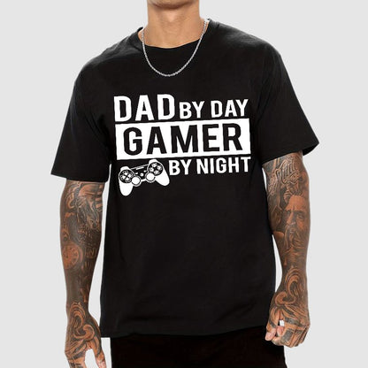 Dad By Day Gamer By Night Geek T-Shirt
