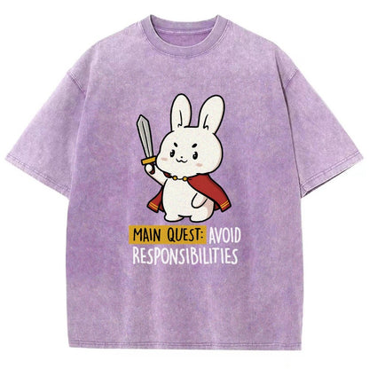 Main Quest Avoid Responsibilities Vintage Distressed T-shirt