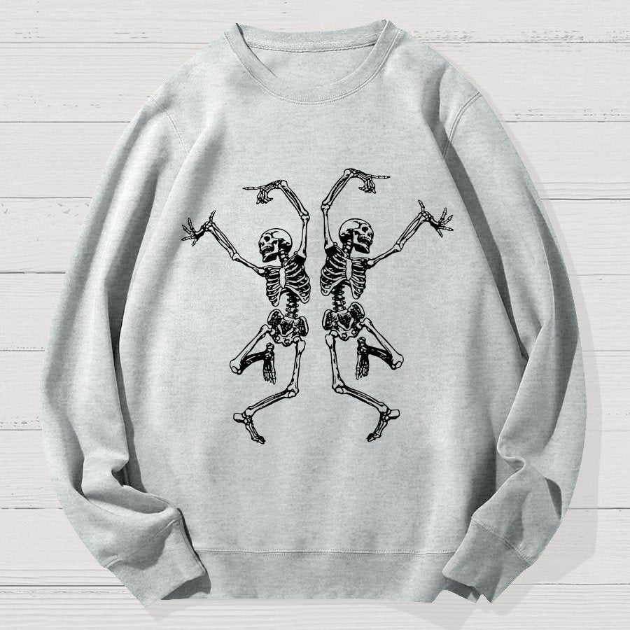 Dancing Skeleton Halloween Geek Cotton Sweatshirt
