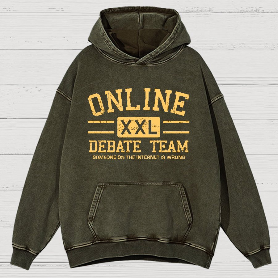 Online Debate Team Vintage Distressed Hoodie