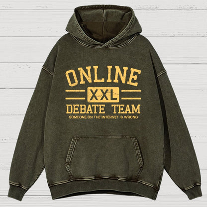 Online Debate Team Vintage Distressed Hoodie