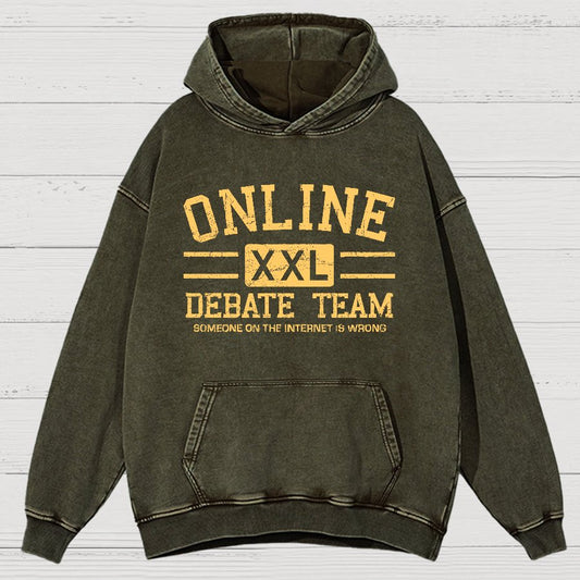 Online Debate Team Vintage Distressed Hoodie