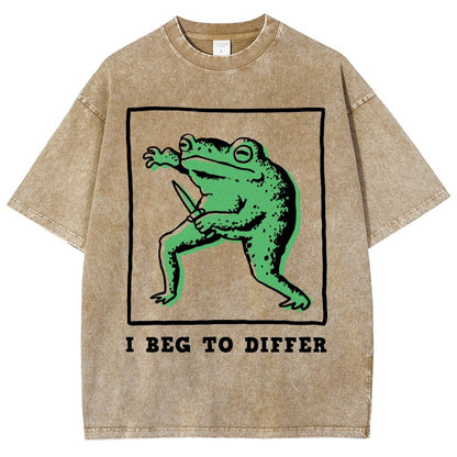 I Beg To Differ Frog Vintage Distressed T-shirt