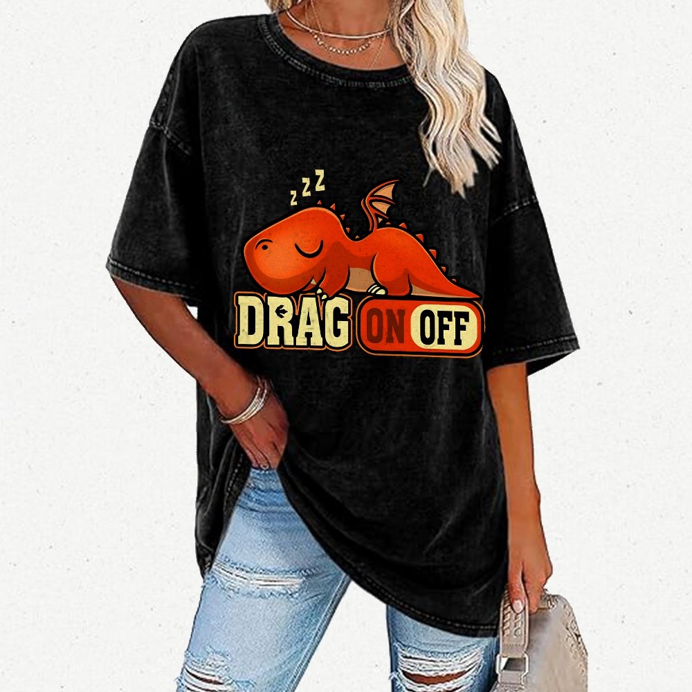 Drag On Off Vintage Distressed T-shirt