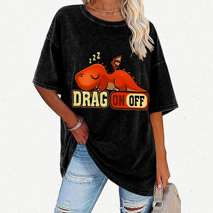 Drag On Off Vintage Distressed T-shirt