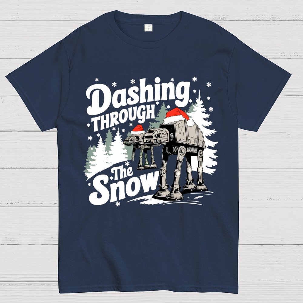 Mystery Robot Dog Crosses the Snow Christmas Geek T-Shirt