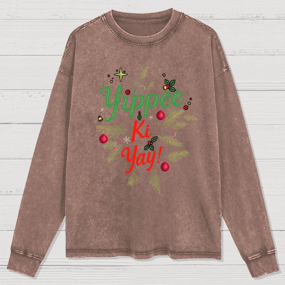 Yippee Ki Yay Washed Long Sleeve Tee