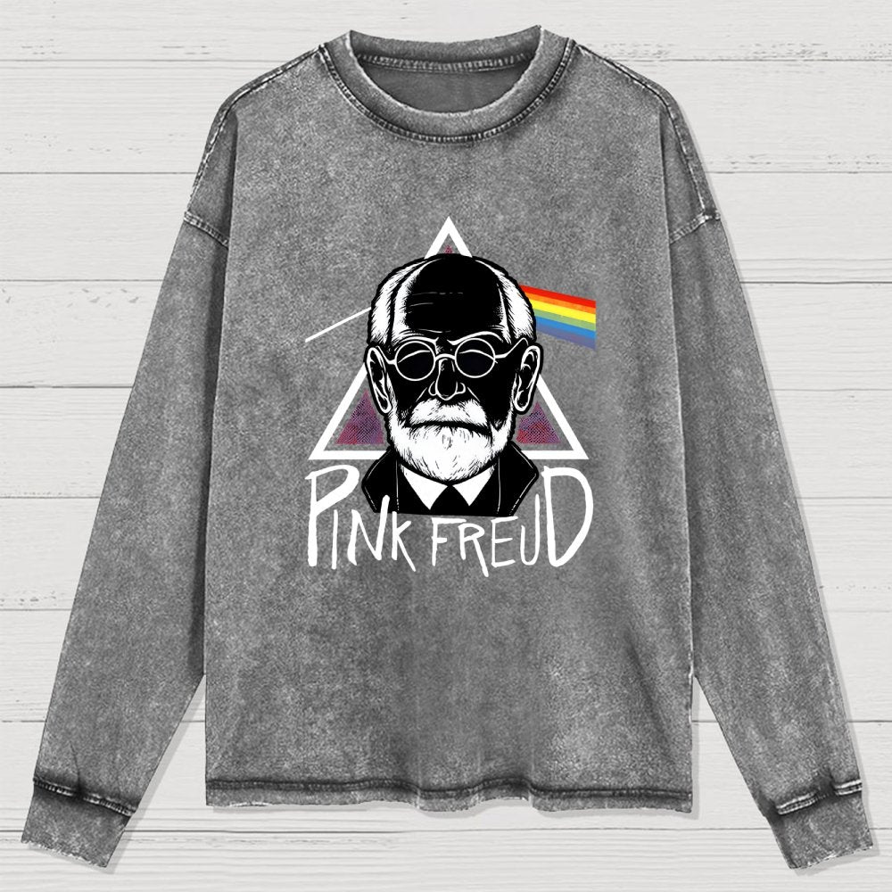 Pink Freed Washed Long Sleeve Tee