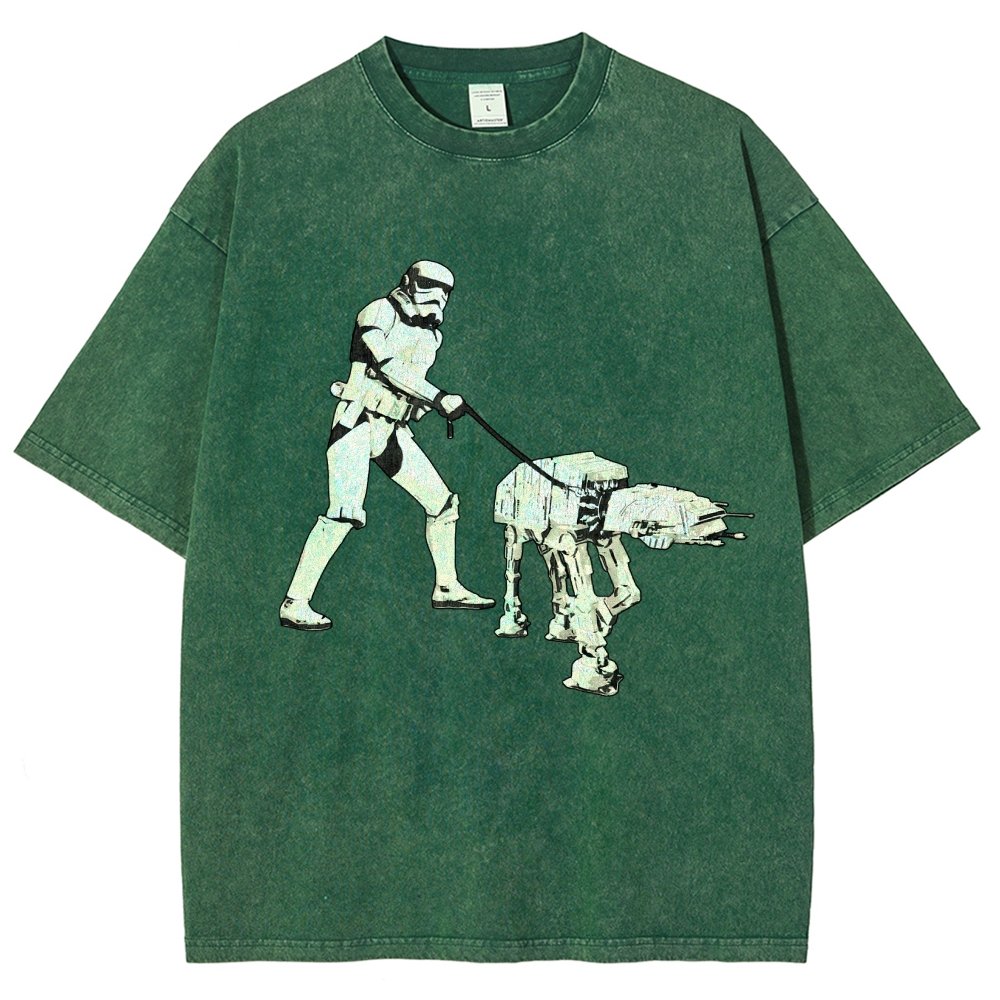 Empire Robot Dog-Planet Battles Vintage Distressed T-shirt