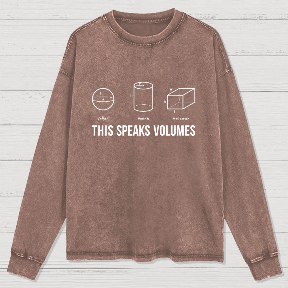This Speaks Volumes Geometry Washed Long Sleeve Tee