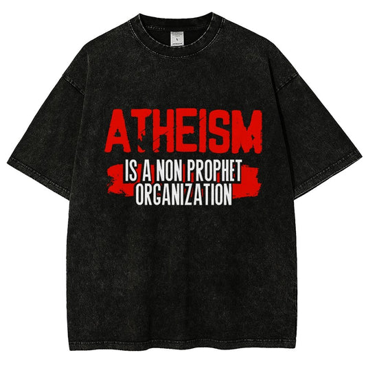 Atheism Is A Non-Prophet Organization Vintage Distressed T-shirt