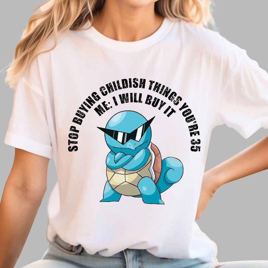"Stop Buying Childish Things You're 35" funny Geek T-Shirt