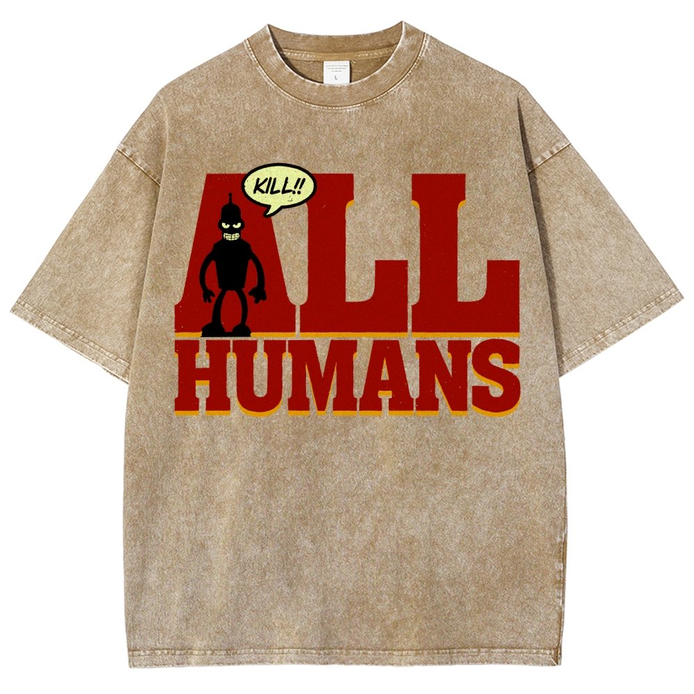Kill All Humans! Vintage Distressed T-shirt