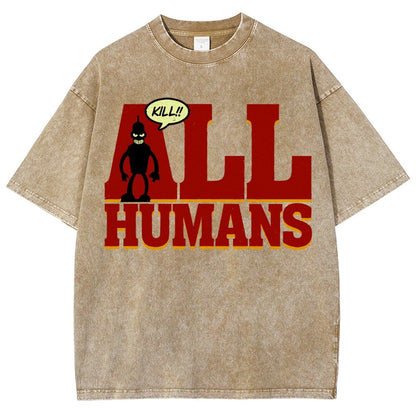Kill All Humans! Vintage Distressed T-shirt