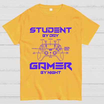 Gamer Student By Day Gamer By Night Geek T-Shirt