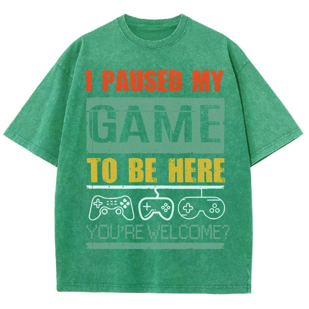 I Paused My Game To Be Here Vintage Distressed T-shirt