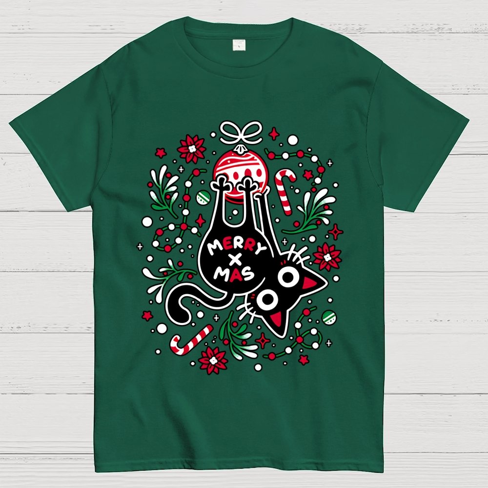 Christmas Cat Butt Geek T-Shirt