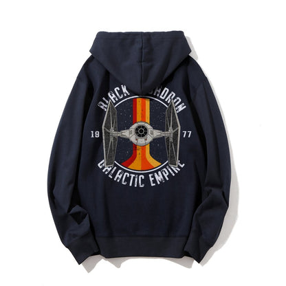 Vintage Squadron Printed Back Unisex Cotton Hoodie