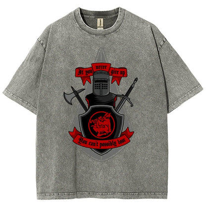 Never Give Up Vintage Distressed T-shirt