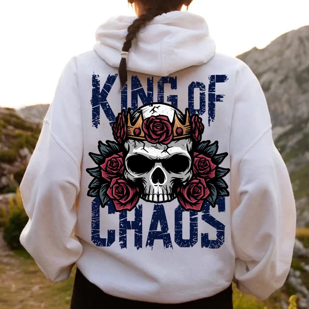 King Of Chaos Printed Back Cotton Hoodie