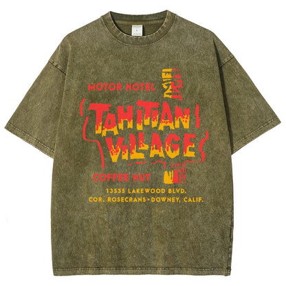 Tahitian Village - Downey, CA - Vintage Tiki Bar Vintage Distressed T-shirt