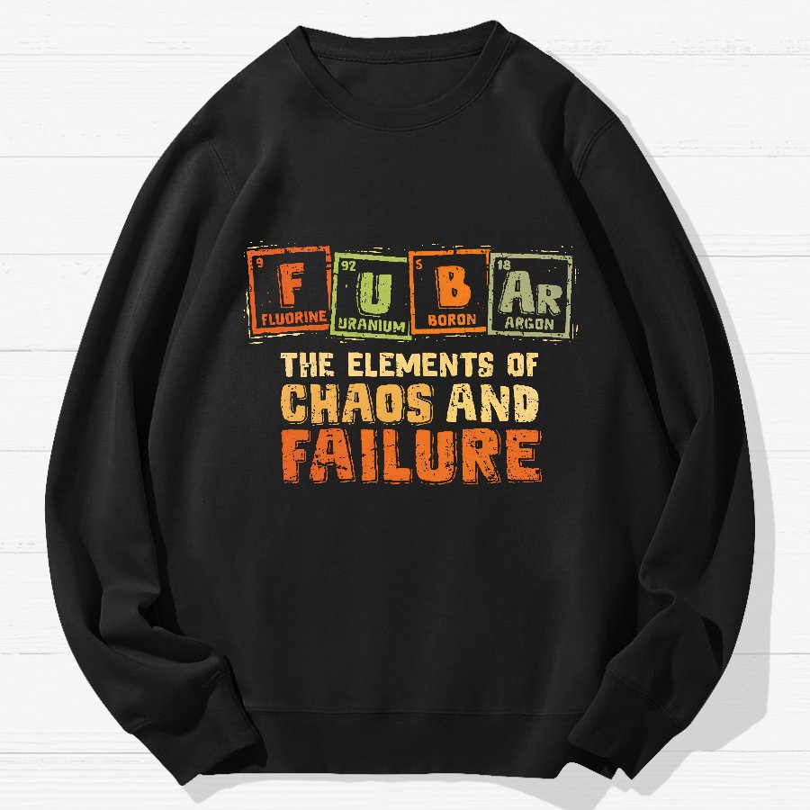Elements Of Chaos And Failure Geek Cotton Sweatshirt