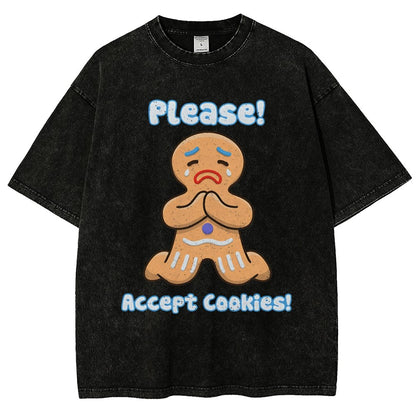 Please! Accept Cookies! Vintage Distressed T-shirt