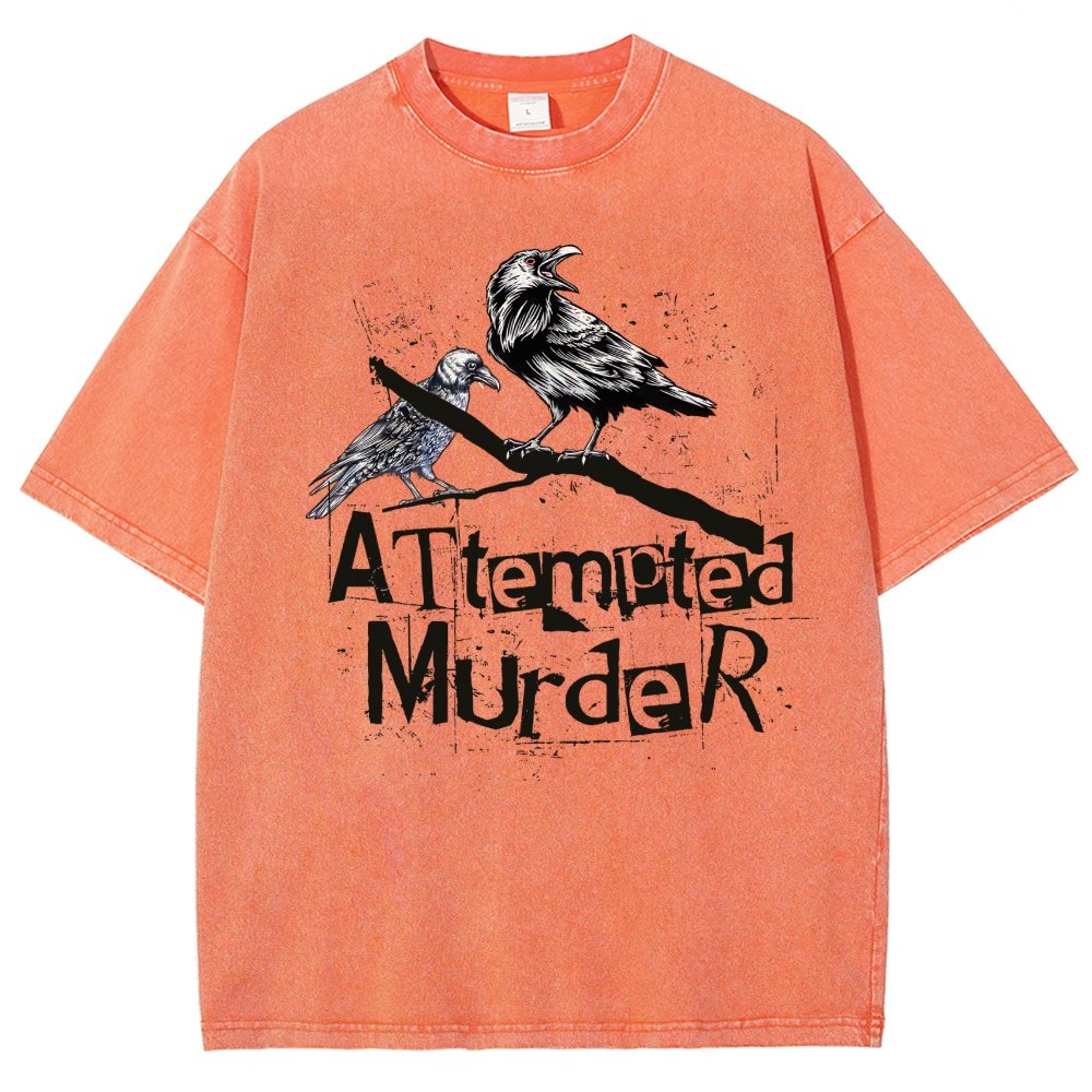 Attempted Murder Crows Vintage Distressed T-shirt