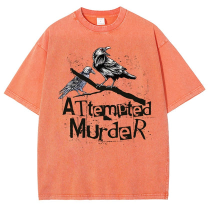 Attempted Murder Crows Vintage Distressed T-shirt