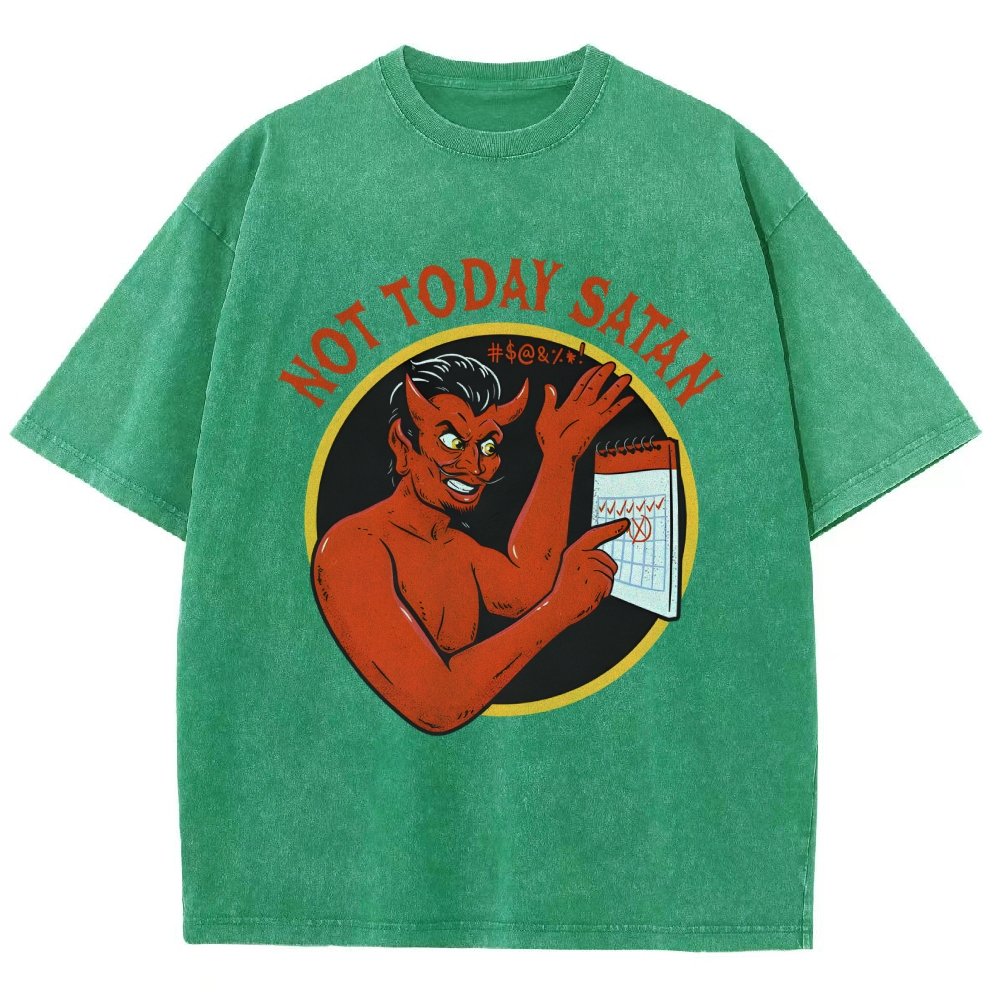 Not Today Satan Vintage Distressed T-shirt