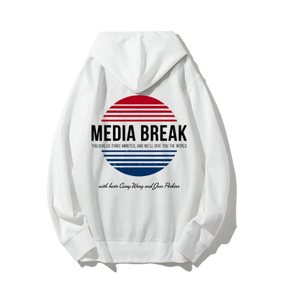Media Break Printed Back Unisex Cotton Hoodie