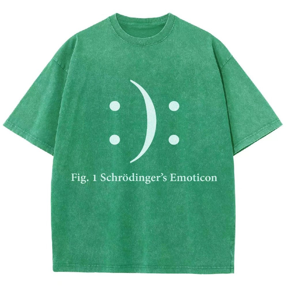 Schrodinger's Emoticon Vintage Distressed T-shirt