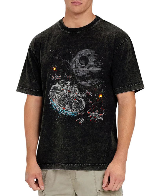 Epic Space Battle Vintage Distressed T-shirt