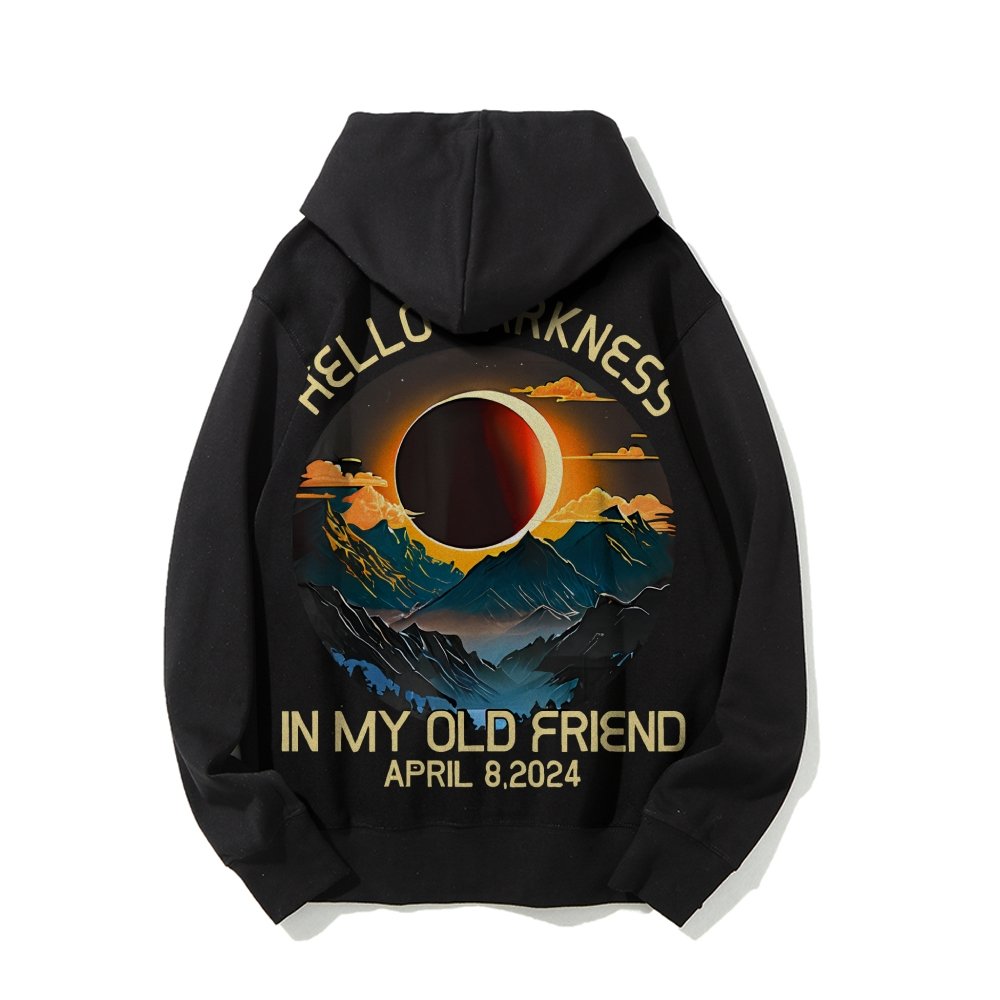 Hello Darkness My Old Friend Nerdy Graphic Geek Printed Back Cotton Hoodie